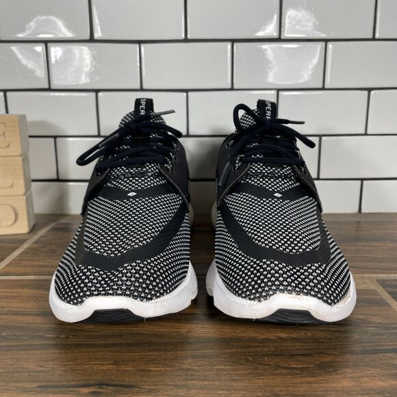 Sperry 7 Seas 3 Eye Womens Size 8.5 Shoes Black White Lightweight Sport Sneakers - Picture 2 of 15